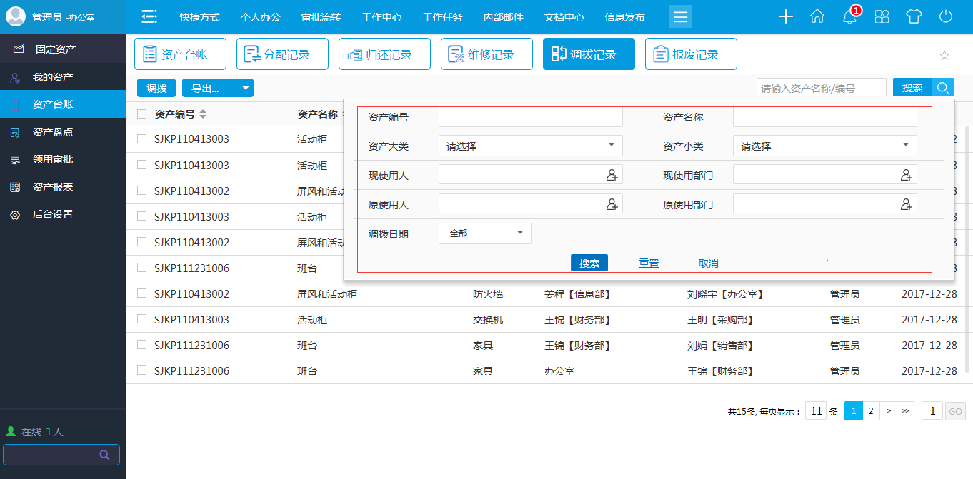 OA相关部门的应用（举例）